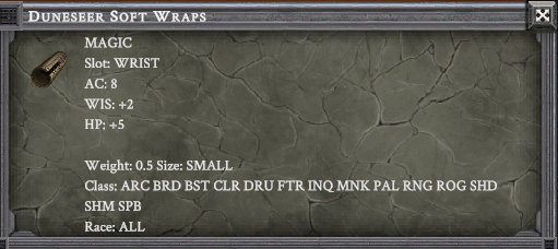 DUNESEER SOFT WRAPS in-game item card
